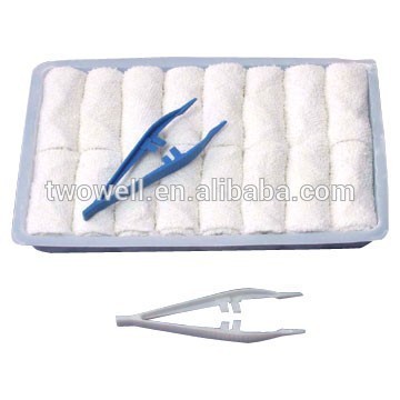 100% cotton cold/hot airline refreshing towel in tray